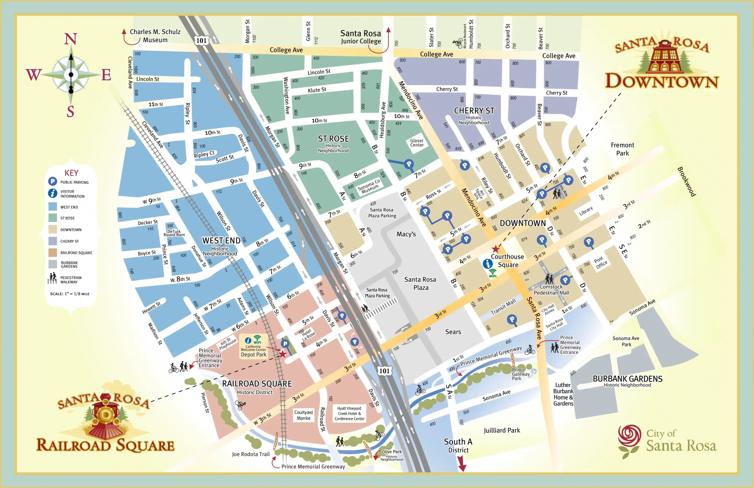 santa-rosa-map-srcity General map of Santa Rosa