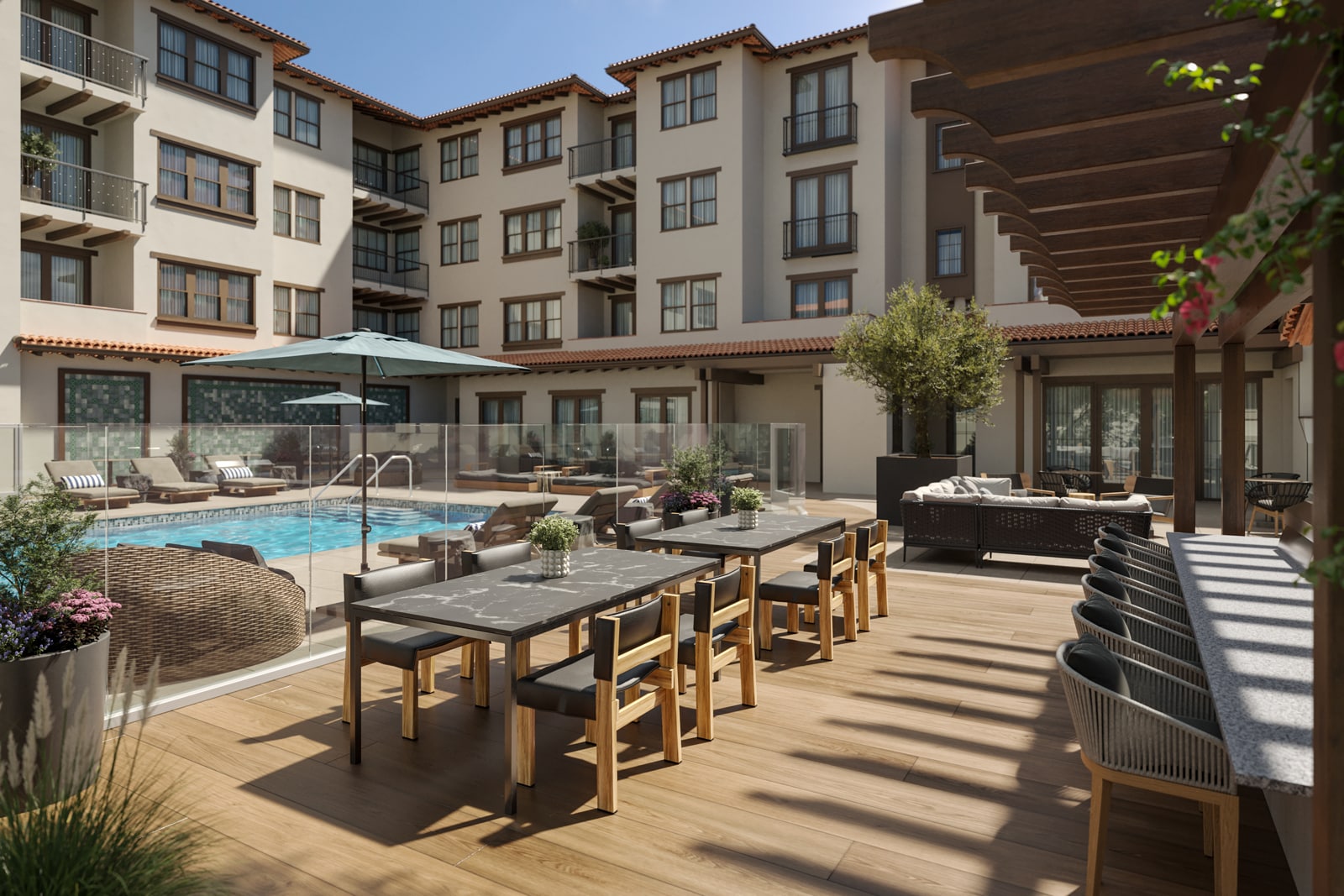 Villa Rotonda Santa Rosa Apartments Pool Seating Area